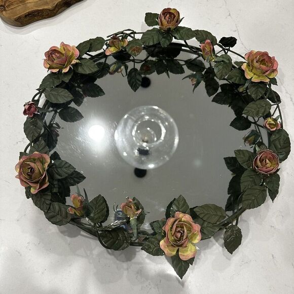 Vintage Tile Rise Metal Wall Mirror Or Vanity Tray - Picture 1 of 12